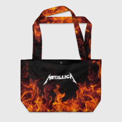 Пляжная сумка 3D Metallica fire