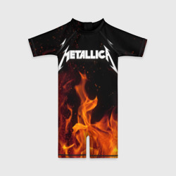 Детский купальный костюм 3D Metallica fire