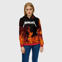 Женская толстовка 3D Metallica fire - фото 2