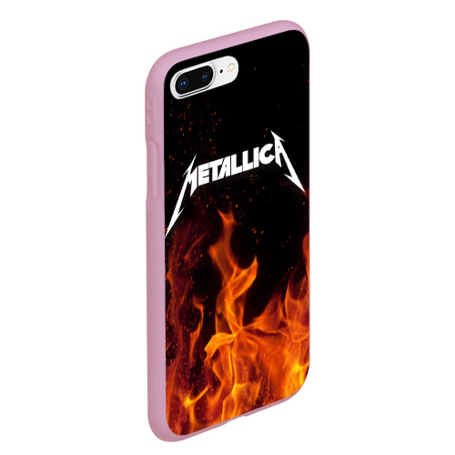 Чехол для iPhone 7Plus/8 Plus матовый Metallica fire, цвет розовый - фото 3