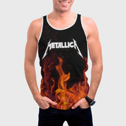 Мужская майка 3D Metallica fire - фото 2