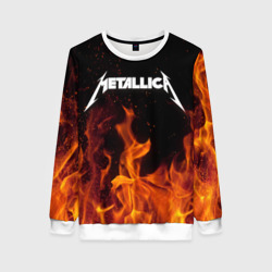 Женский свитшот 3D Metallica fire