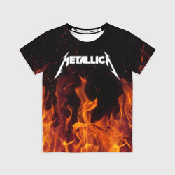 Детская футболка 3D Metallica fire