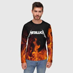 Мужской лонгслив 3D Metallica fire - фото 2