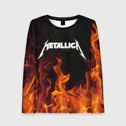 Женский лонгслив 3D Metallica fire