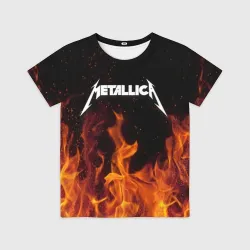 Детская футболка 3D Metallica fire