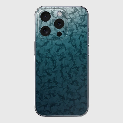 Чехол для iPhone 15 Pro Max силиконовый с защитой камеры Акулы-молоты