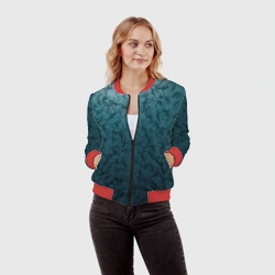 Женский бомбер 3D Акулы-молоты - фото 2