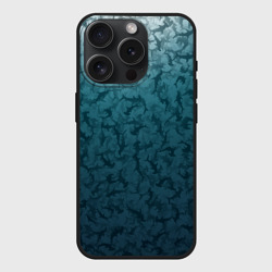 Чехол силиконовый для Apple iPhone 15 Pro матовый Акулы-молоты