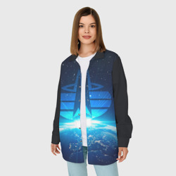 Женская рубашка oversize 3D Космические войска - фото 2
