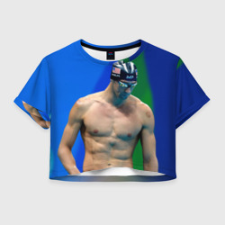 Женская футболка Crop-top 3D Michael Phelps