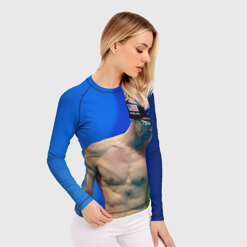 Женский рашгард 3D с принтом Michael Phelps, фото на моделе #1