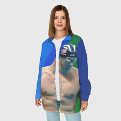 Женская рубашка oversize 3D Michael Phelps - фото 2