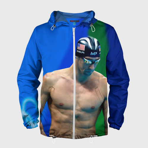 Мужская ветровка 3D Michael Phelps, цвет белый