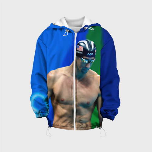 Детская куртка 3D с принтом Michael Phelps, вид спереди #2
