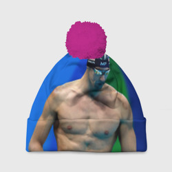 Шапка 3D c помпоном Michael Phelps