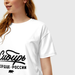 Женская футболка хлопок Oversize Сибирь - Сердце России - фото 2