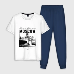 Мужская пижама с белой футболкой хлопок Москва, Кремль