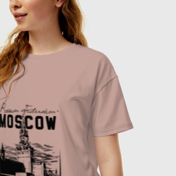 Женская футболка хлопок Oversize Москва, Кремль - фото 2