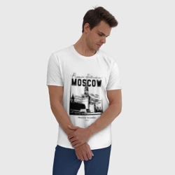 Мужская пижама с белой футболкой хлопок Москва, Кремль - фото 2