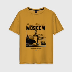 Женская футболка хлопок Oversize Москва, Кремль
