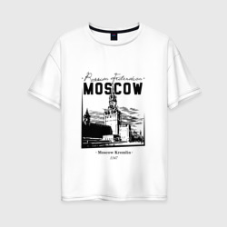 Женская футболка хлопок Oversize Москва, Кремль