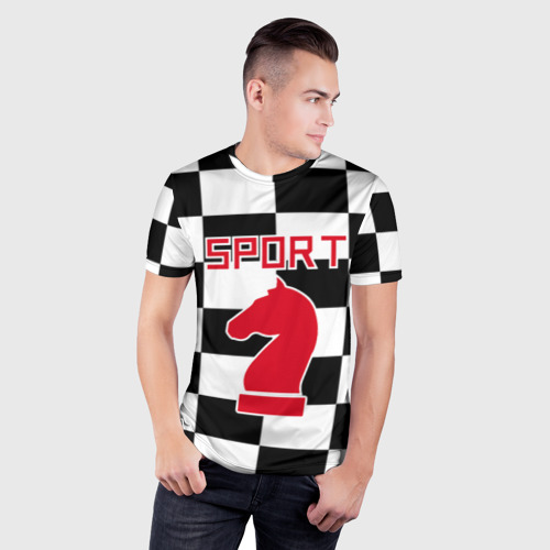 Мужская футболка 3D Slim Шахматы это спорт - фото 3