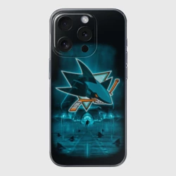 Чехол для iPhone 15 Pro силиконовый с защитой камеры Хоккей 4