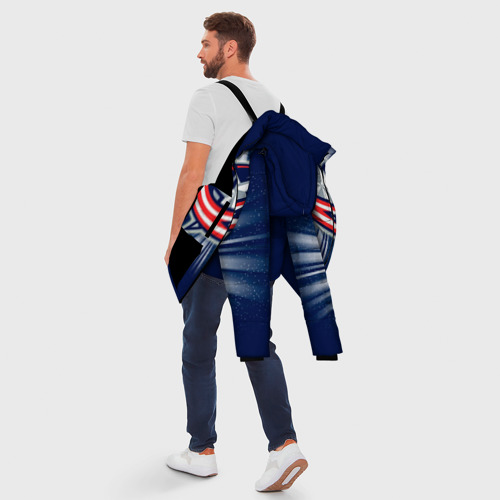 Мужская зимняя куртка 3D с принтом Хоккей 9, вид сзади #2