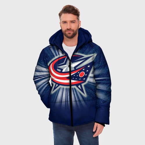 Мужская зимняя куртка 3D с принтом Хоккей 9, фото на моделе #1