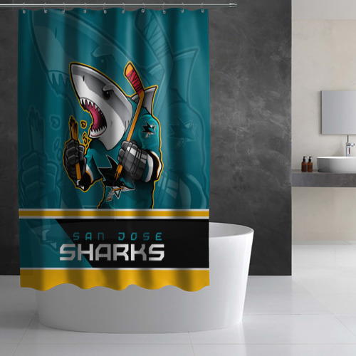 Штора 3D для ванной San Jose Sharks - фото 2