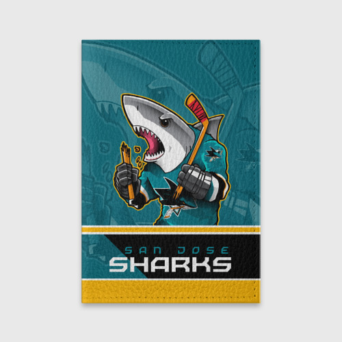 Обложка для паспорта матовая кожа San Jose Sharks