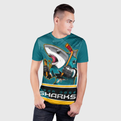 Мужская футболка 3D Slim San Jose Sharks - фото 2