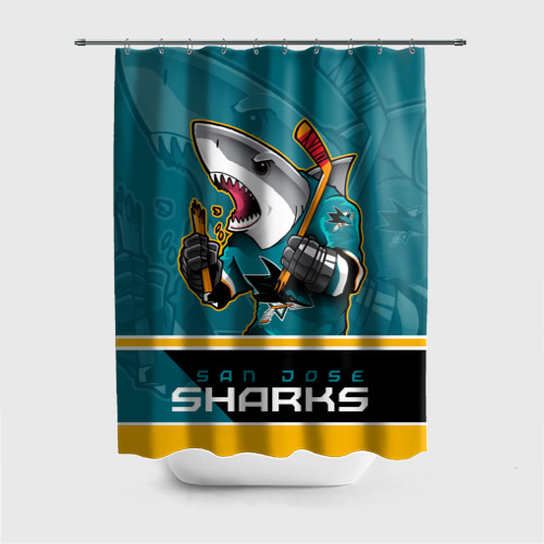 Штора 3D для ванной San Jose Sharks