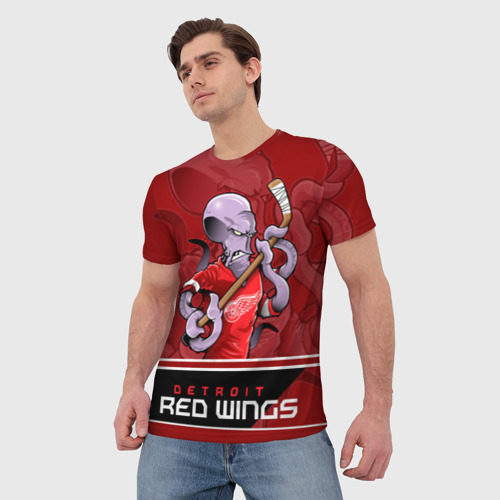 Мужская футболка 3D Detroit Red Wings, цвет 3D печать - фото 3