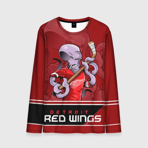 Мужской лонгслив 3D Detroit Red Wings