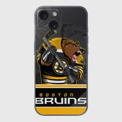 Чехол для iPhone 15 силиконовый с защитой камеры Boston Bruins