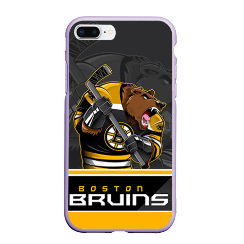 Чехол для iPhone 7Plus/8 Plus матовый Boston Bruins, цвет светло-сиреневый