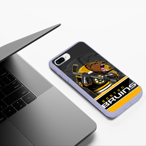 Чехол для iPhone 7Plus/8 Plus матовый Boston Bruins, цвет светло-сиреневый - фото 5