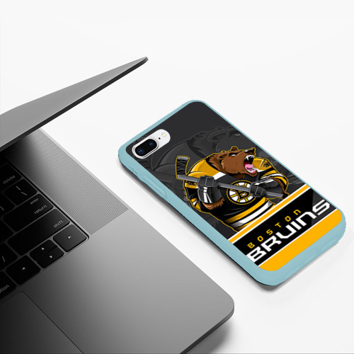 Чехол для iPhone 7Plus/8 Plus матовый Boston Bruins, цвет мятный - фото 5