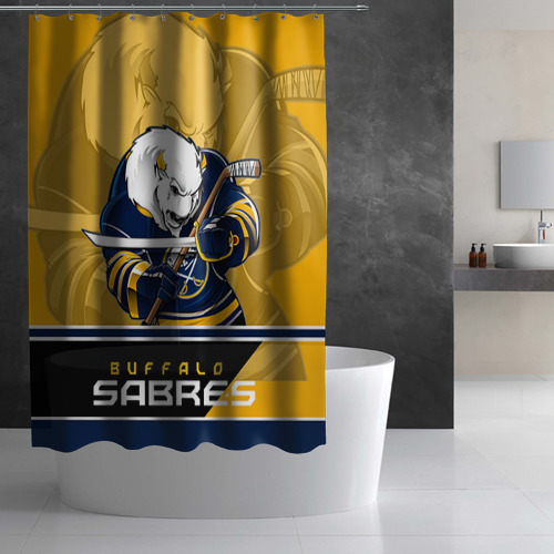 Штора 3D для ванной Buffalo Sabres - фото 2