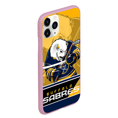 Чехол для iPhone 11 Pro Max матовый Buffalo Sabres, цвет розовый - фото 3