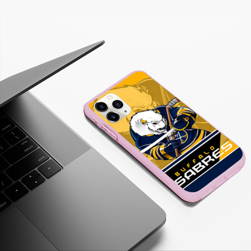 Чехол для iPhone 11 Pro Max матовый Buffalo Sabres, цвет розовый - фото 5