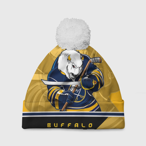 Шапка 3D c помпоном Buffalo Sabres, цвет 3D печать