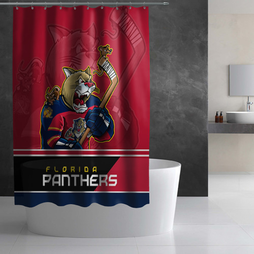 Штора 3D для ванной Florida Panthers - фото 2