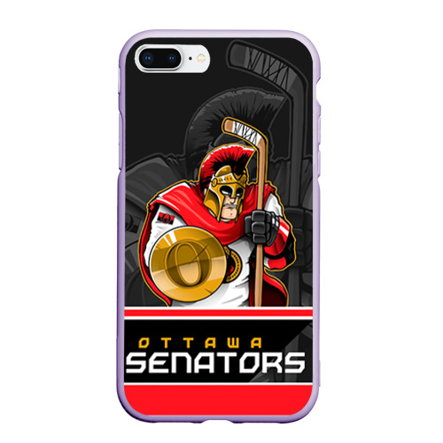 Чехол для iPhone 7Plus/8 Plus матовый Ottawa Senators, цвет светло-сиреневый
