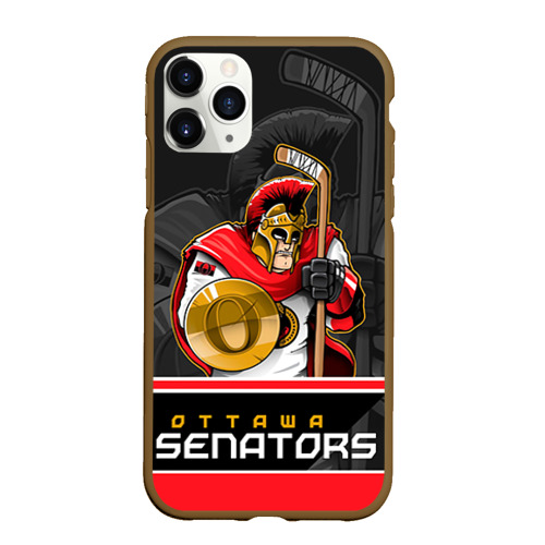 Чехол для iPhone 11 Pro матовый с принтом Ottawa Senators, вид спереди #2