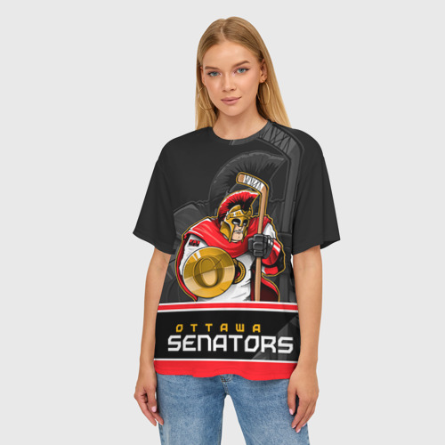 Женская футболка oversize 3D Ottawa Senators, цвет 3D печать - фото 3