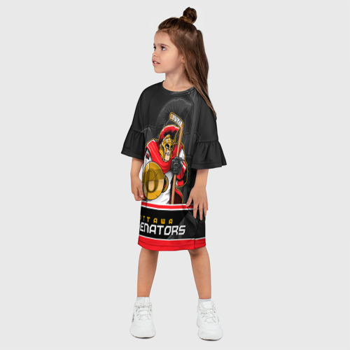 Детское платье 3D с принтом Ottawa Senators, фото на моделе #1