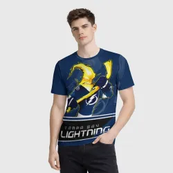 Мужская футболка 3D Tampa Bay Lightning - фото 3